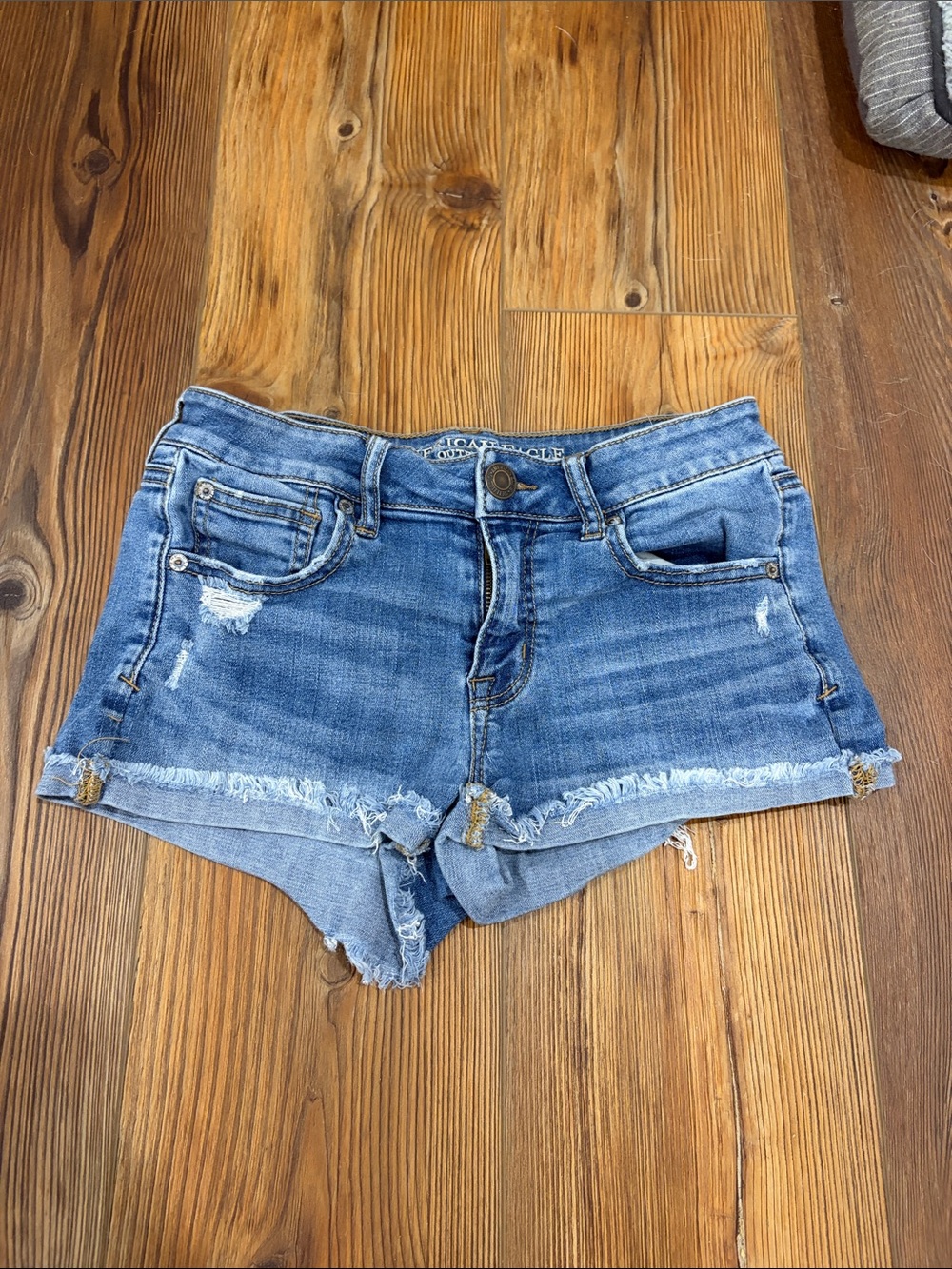 American Eagle Outfitters Distressed Blue Denim Cutoff Shorts